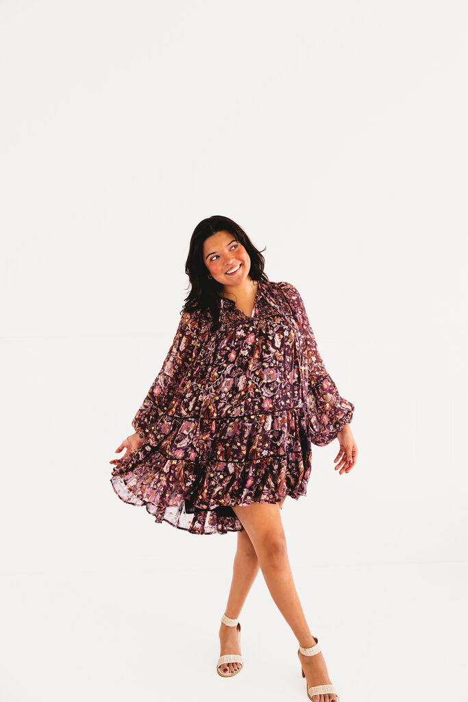 olivaceous Spin Me Around Floral Babydoll Dress