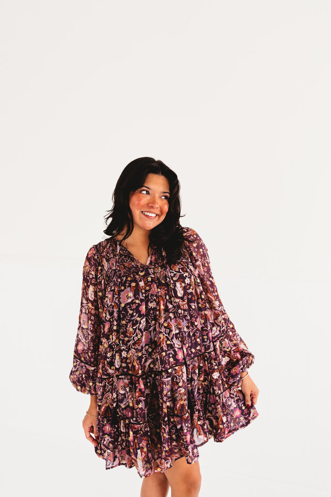 olivaceous Spin Me Around Floral Babydoll Dress