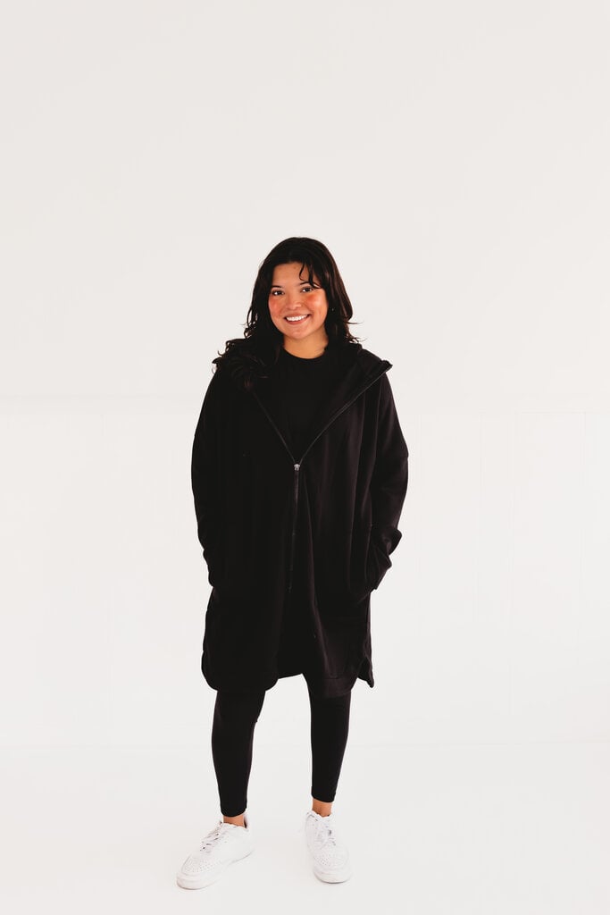 Chilly Mornings Longline Zip Up Jacket
