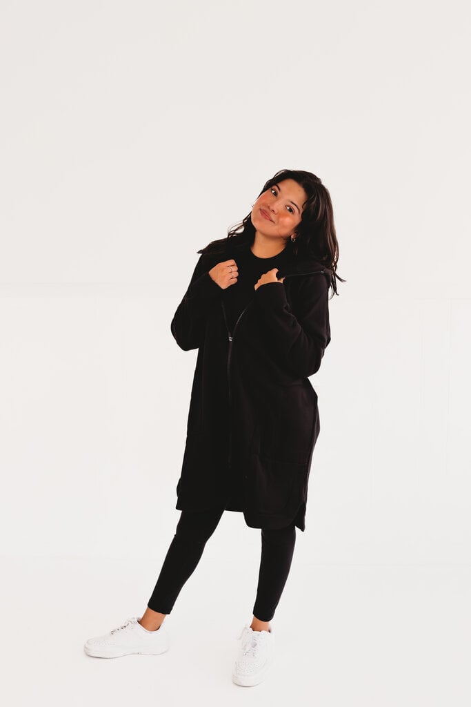 Chilly Mornings Longline Zip Up Jacket