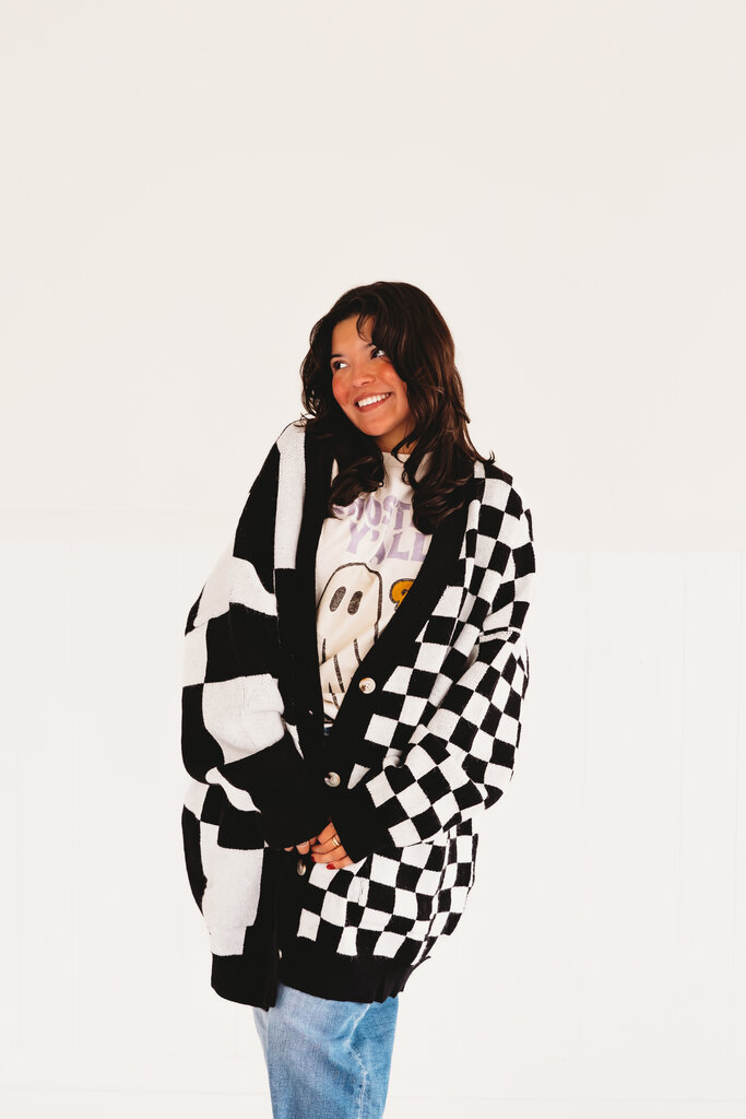 In The Mix Checkered Cardigan