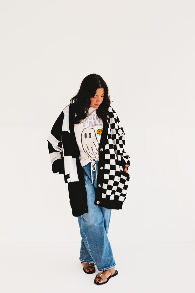 In The Mix Checkered Cardigan