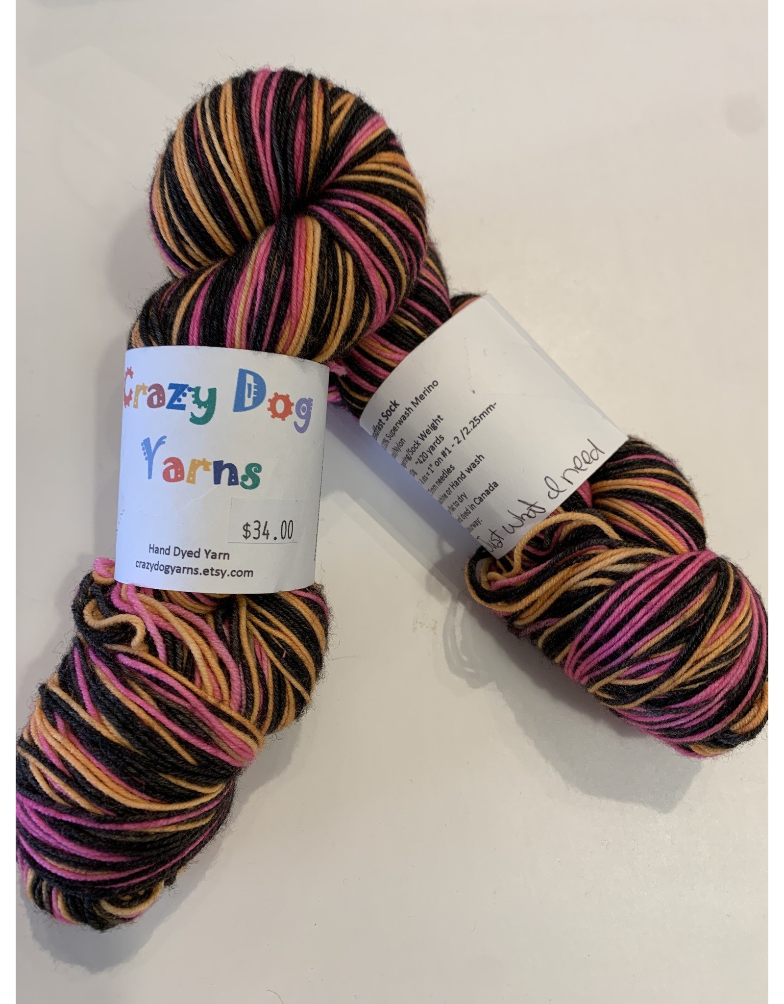 Crazy Dog Self Striping Merino/Nylon Sock