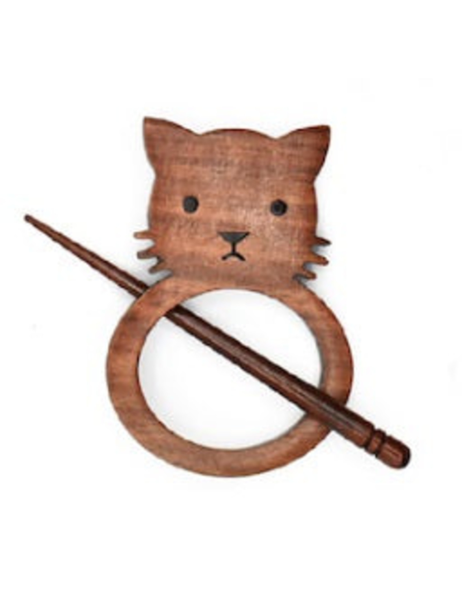 Knittiing Fever KFI Rosewood Wooden Shawl Pin