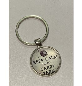 Keep Calm and Carry Yarn Keychain