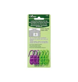 Clover Locking Stitch Markers with Clip