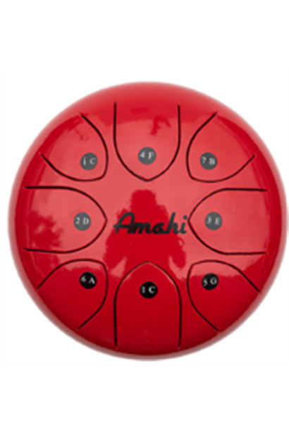 Amahi Steel Tongue Drum 8" Red