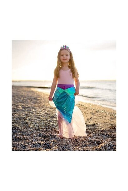 Mermaid Glimmer Skirt with Tiara Lilac size 5-6