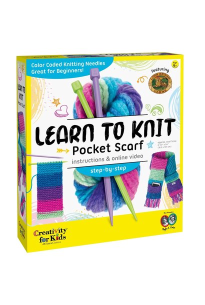 Learn to Knit Pocket Scarf
