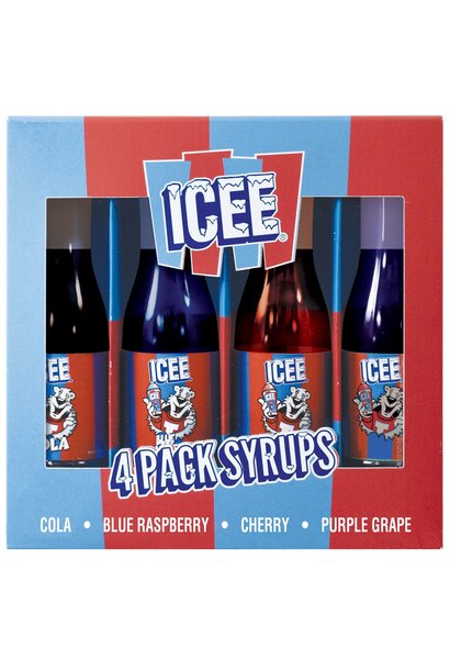 ICEE 4 Pack Syrups Blue Rasp/Cherry/Grape/Cola