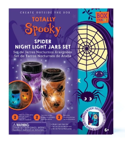 Totally Spooky Spider Night Light Jars Set-1