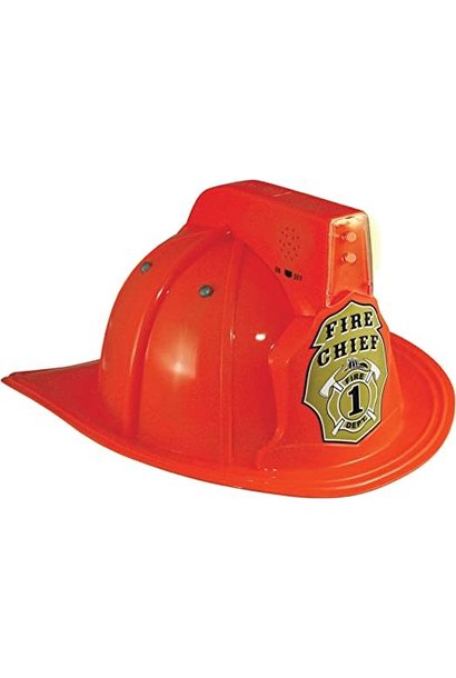 Jr. Firefighter Helmet Red w/Siren & Lights