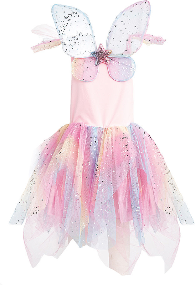 Rainbow Fairy Dress with Wings 3-4-1
