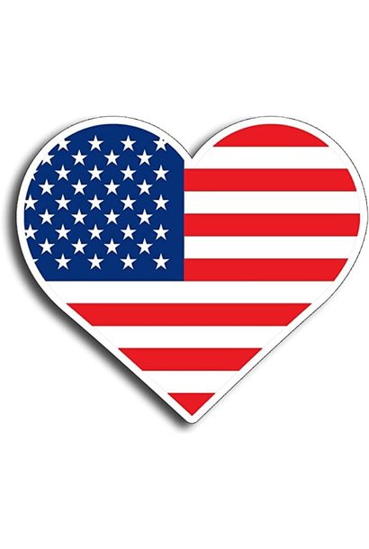Sticker American Flag Heartshape