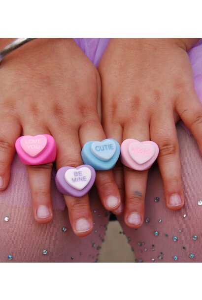 Candy Heart Rings ,Assorted
