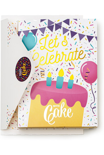 Let's Celebrate Cake Card   Gold Vanilla Confetti