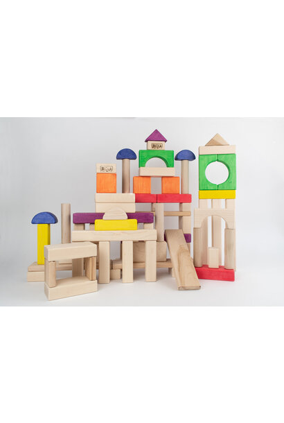 Beka Wood Blocks Rainbow Standard 68pc