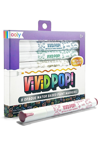 Vivid Pop! Water Based Paint Markers Metallic 8 Ct