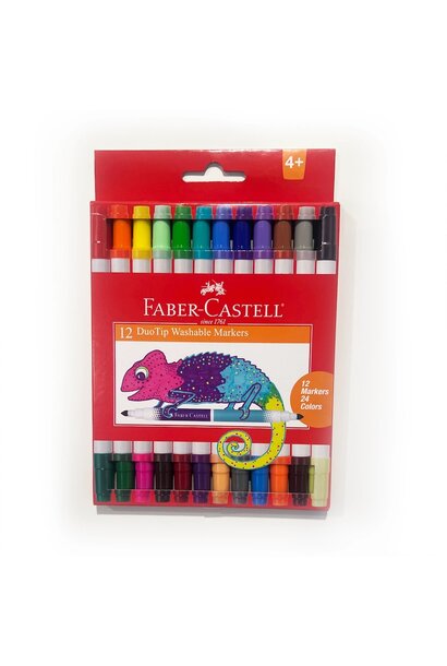 Faber DuoTip Washable Marker 12