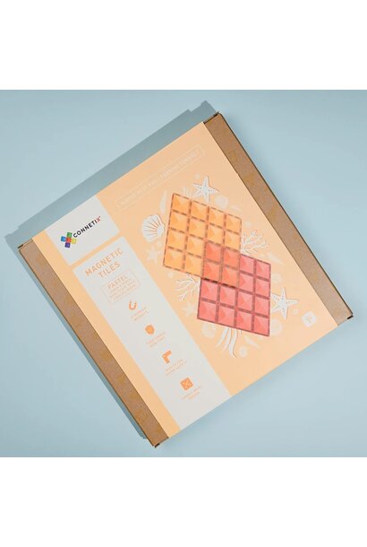 Connetix Pastel Lemon And Peach Base Plate Pack 2pc