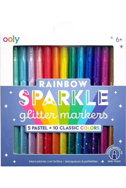 Rainbow Sparkle Glitter Markers