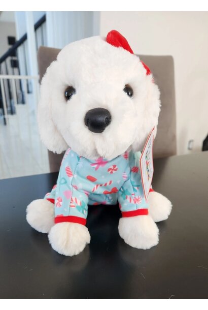 Holiday White Lab in PJ's Small