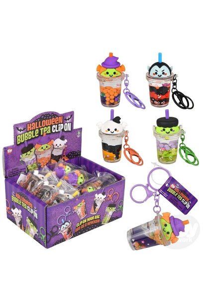 Halloween Bubble Tea Clip On Keychain