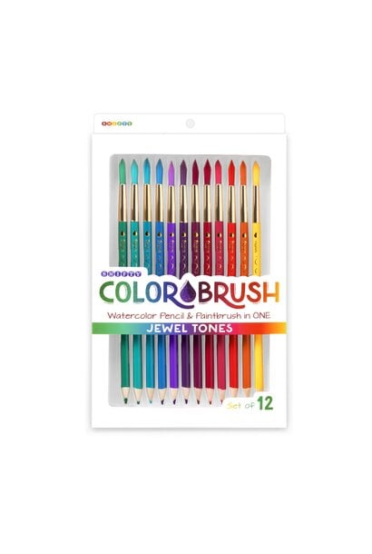 Color Brush Watercolor Pencils &. Paintbrush Jewel Tones