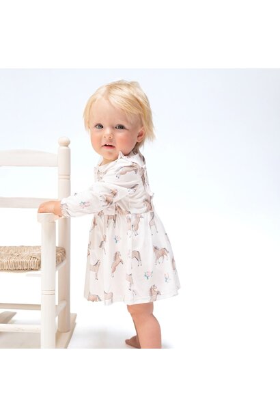 AD I Love Horses Twirly Long Sleeve Dress