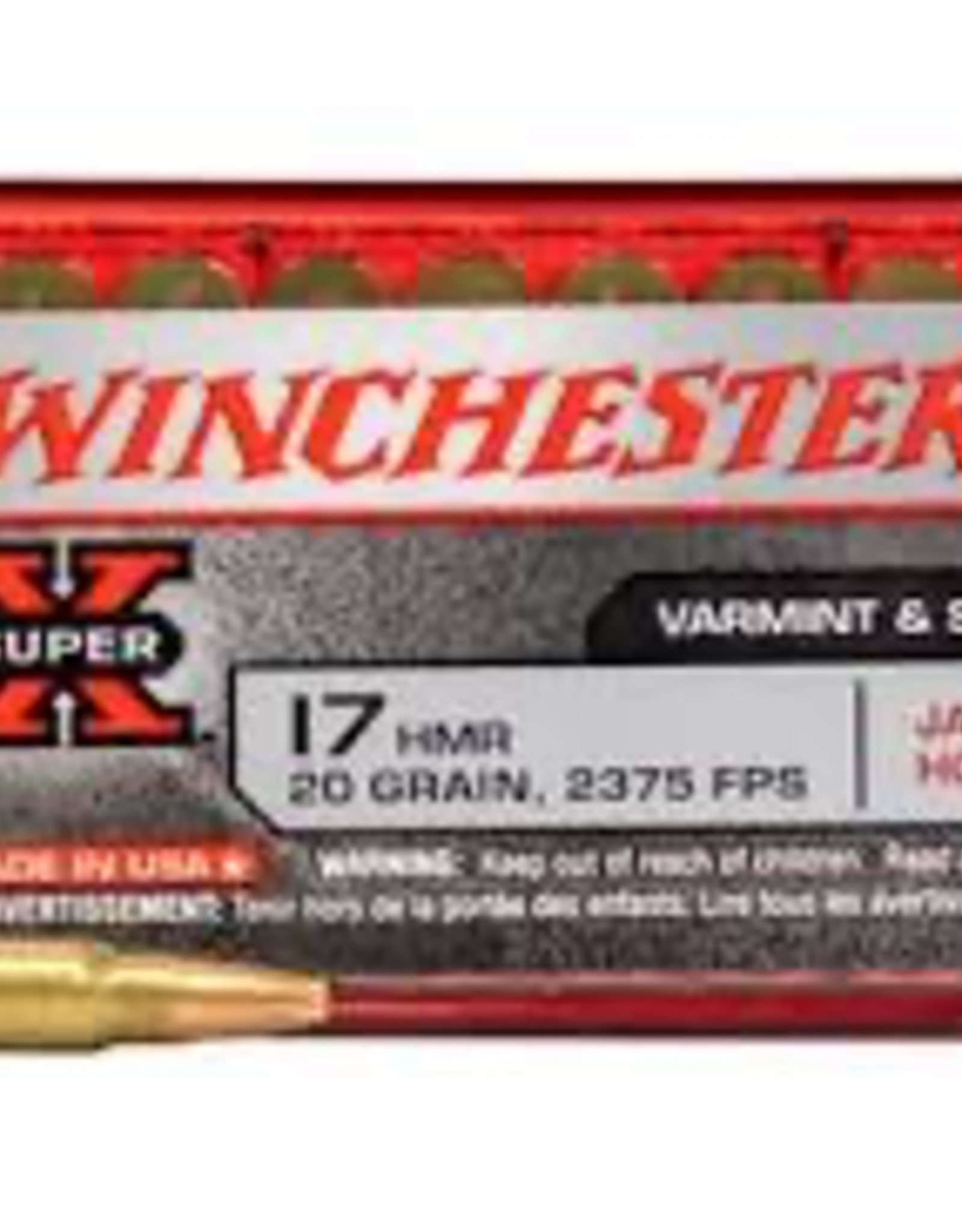 Winchester 17 HMR 20GR 2375 FPS JACKETED HOLLOW POINT