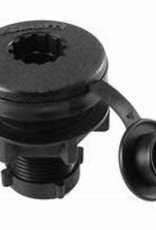 Scotty Compact Round Threaded Flush Deck Mount, Black, Sealed bottom, w/ Rain Cap