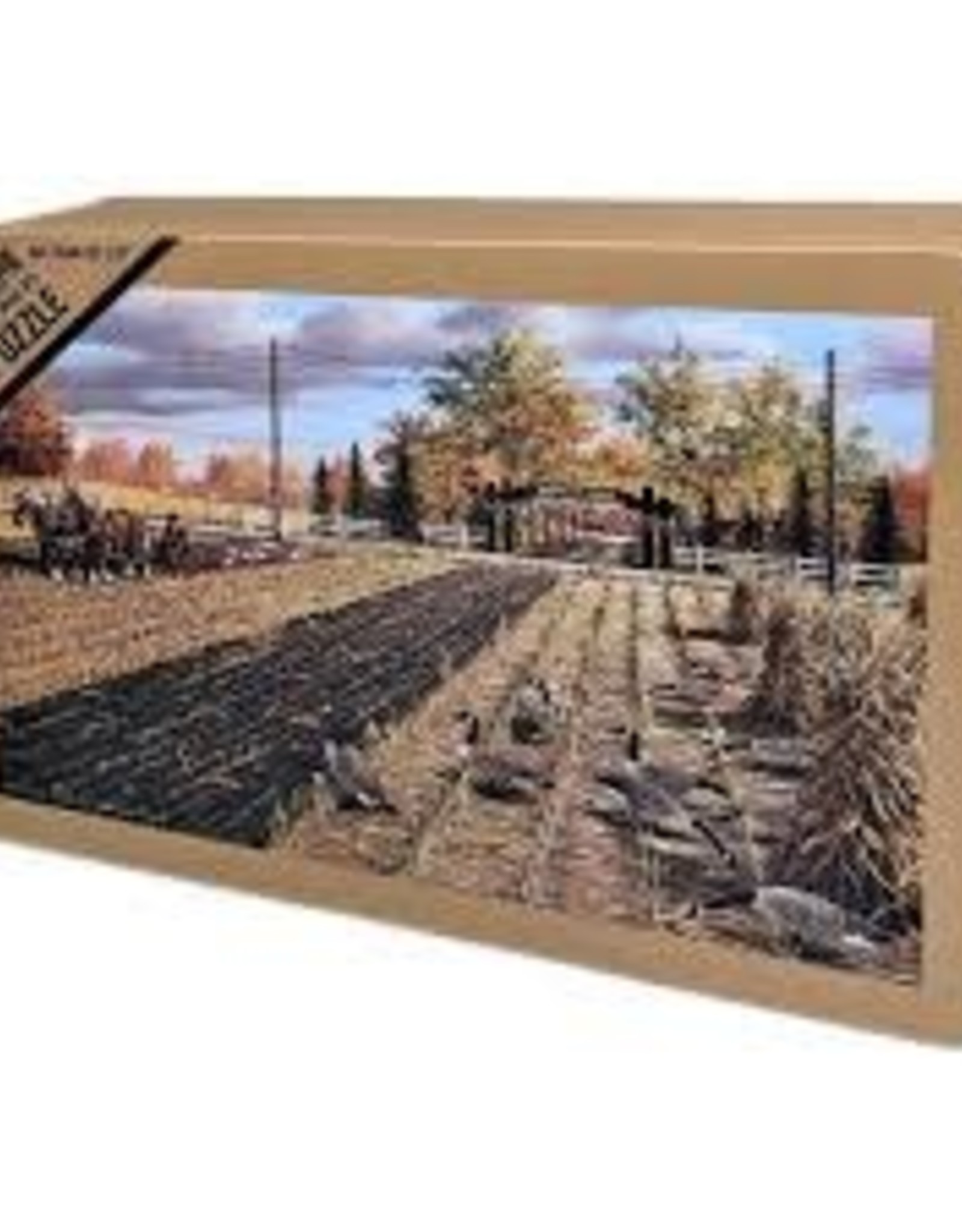 RIVERS EDGE Fall Plowing 1000 piece Puzzle in Tin