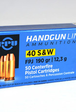 PPU 40 S&W FPJ 190 gr