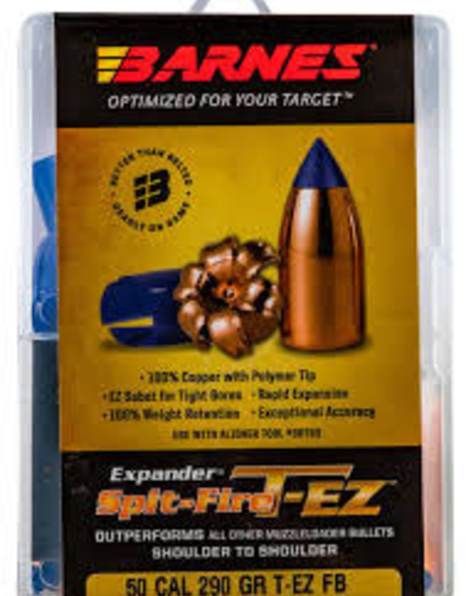 Barnes 50Cal 290Gr T-EZ FB w/Sabots Per 15
