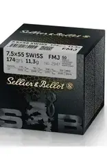 Sellier & Bellot 7.5x55 Swiss 174 gr, FMJ,  50 Round Box