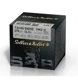 Sellier & Bellot 7.5x55 Swiss 174 gr, FMJ,  50 Round Box