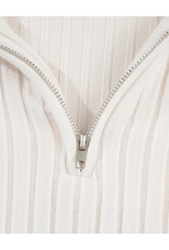 MR Clothing Women Ribbed 1/4 Zip Sweater