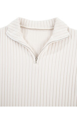 MR Clothing Women Ribbed 1/4 Zip Sweater