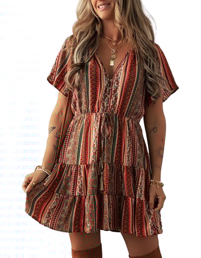 MR Clothing Women Red BOHO Dress