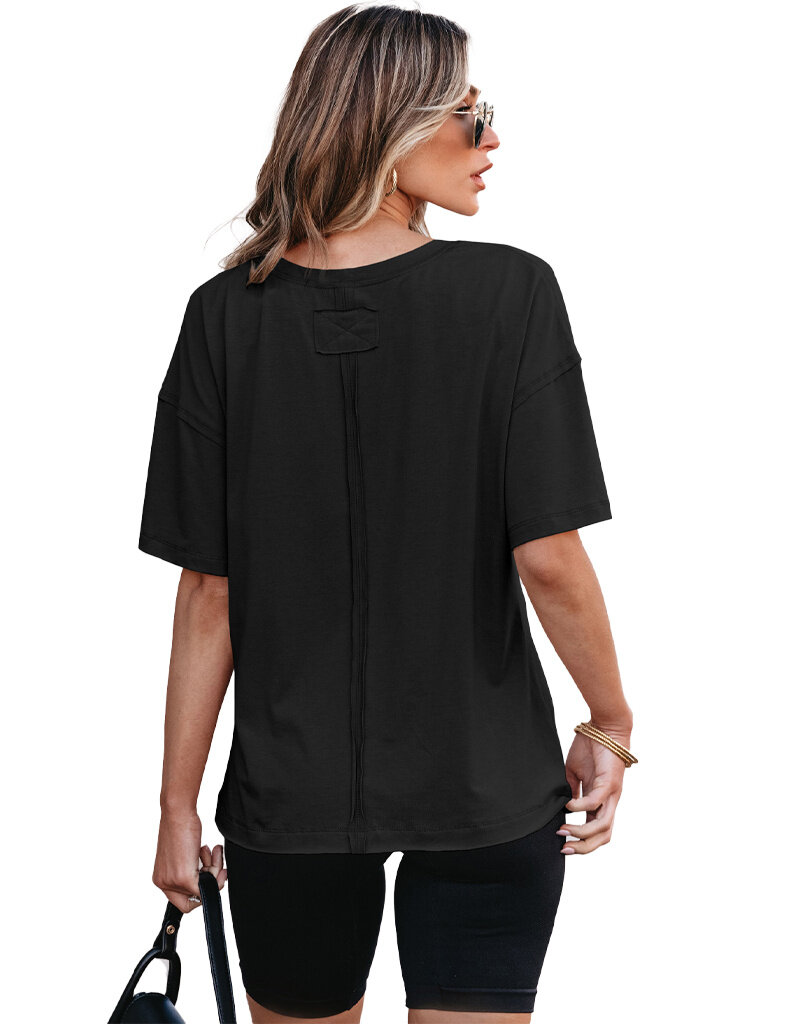 MR Clothing Women Raw Hem Tee