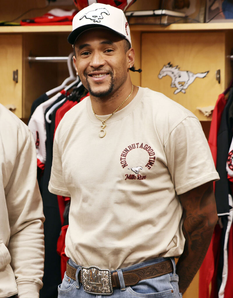 MR Clothing Men Calgary Stampeders X Milk Run Tee