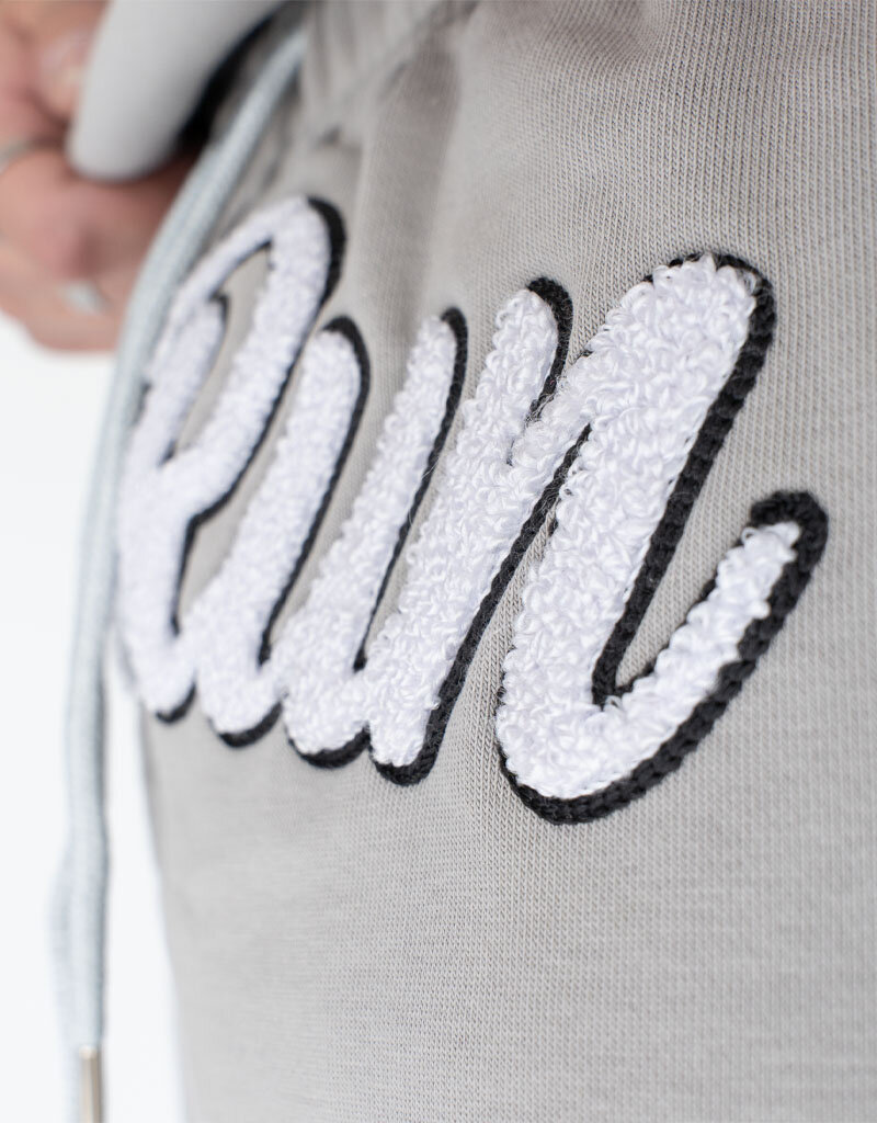 MR Clothing Men Chenille Applique Straight Leg Sweat Pant