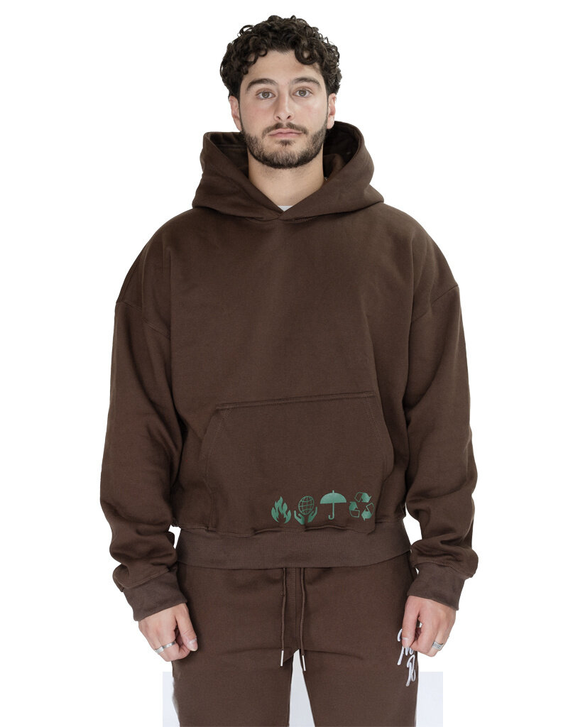 MR Clothing Men Silk Dove Box Crop Hoodie