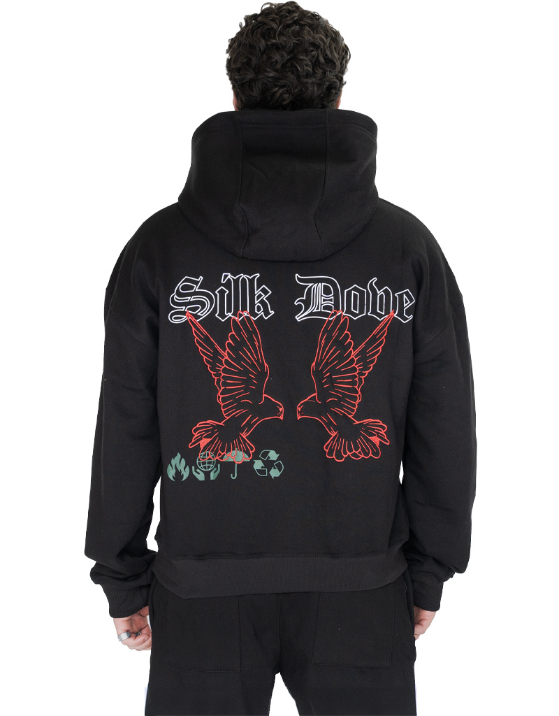 MR Clothing Men Silk Dove Box Crop Hoodie