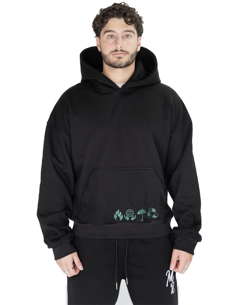 MR Clothing Men Silk Dove Box Crop Hoodie