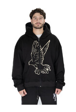 MR Clothing Men Silk Dove Font Box Crop Zip Hoodie