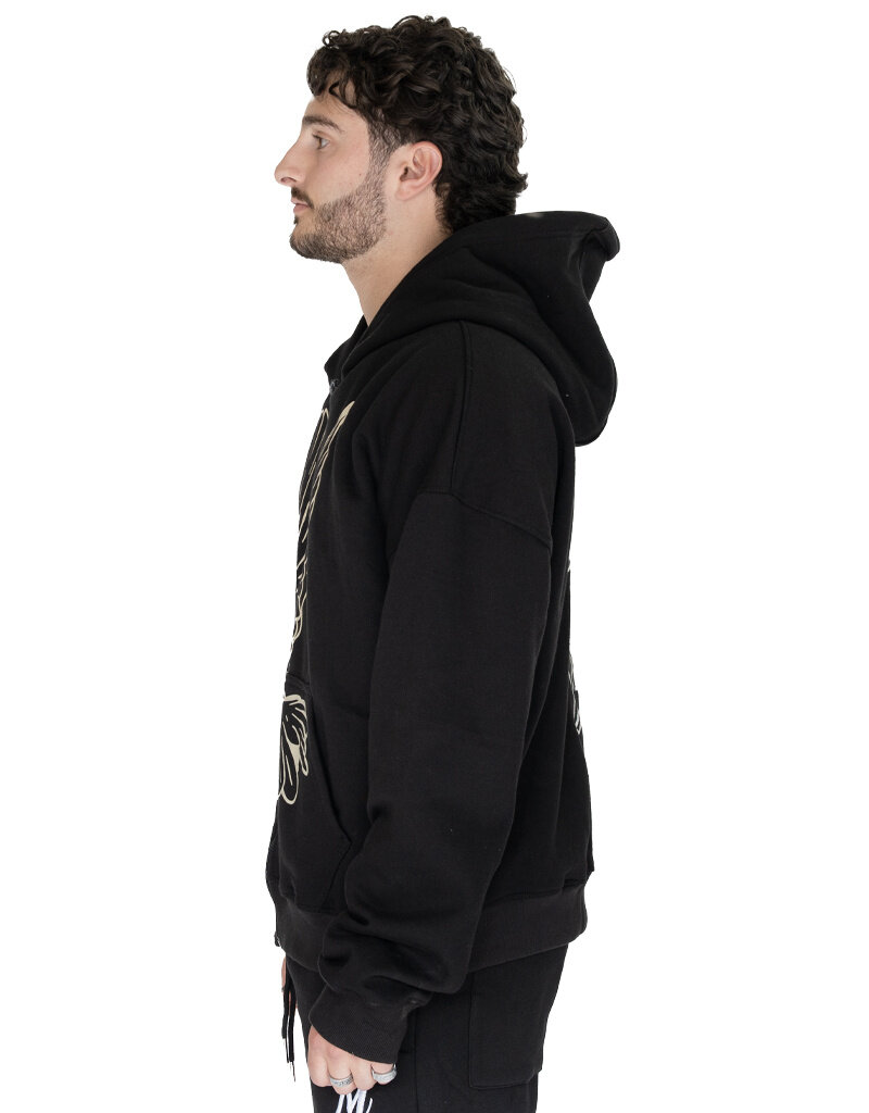 MR Clothing Men Silk Dove Font Box Crop Zip Hoodie