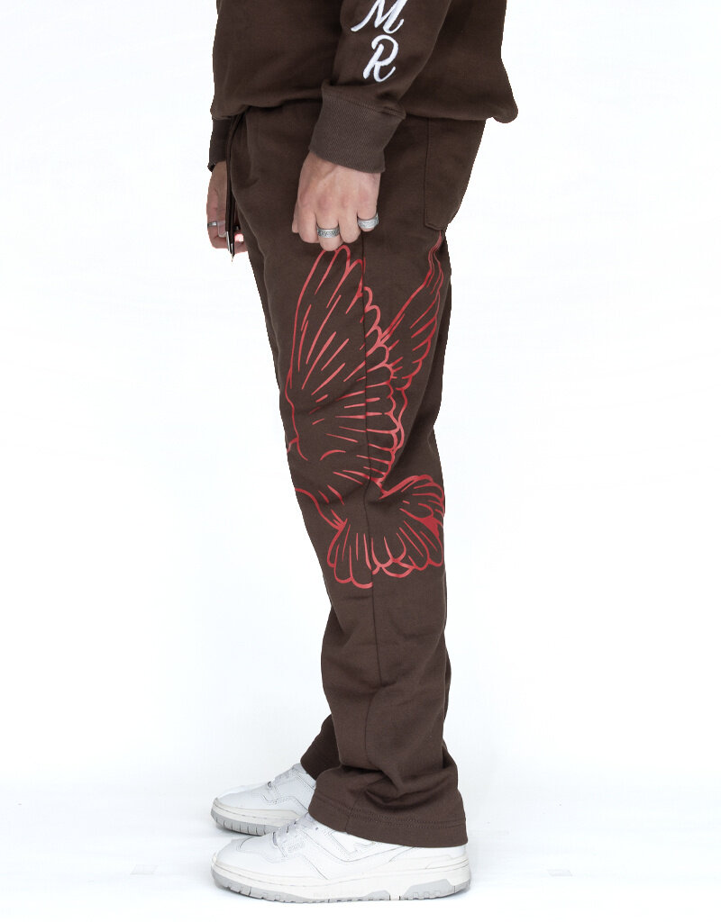 MR Clothing Men Silk Dove Wide Leg Sweat Pant