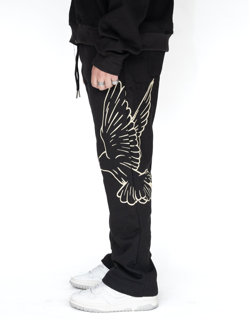MR Clothing Men Silk Dove Wide Leg Sweat Pant