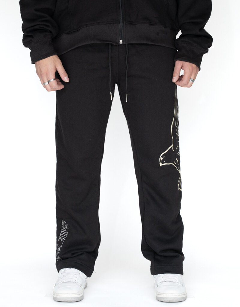 MR Clothing Men Silk Dove Wide Leg Sweat Pant